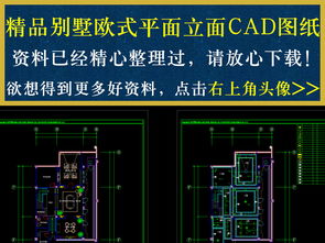 精品別墅歐式平面立面cad圖紙設(shè)計平面圖下載 別墅cad圖紙圖片大全 編號 16480238